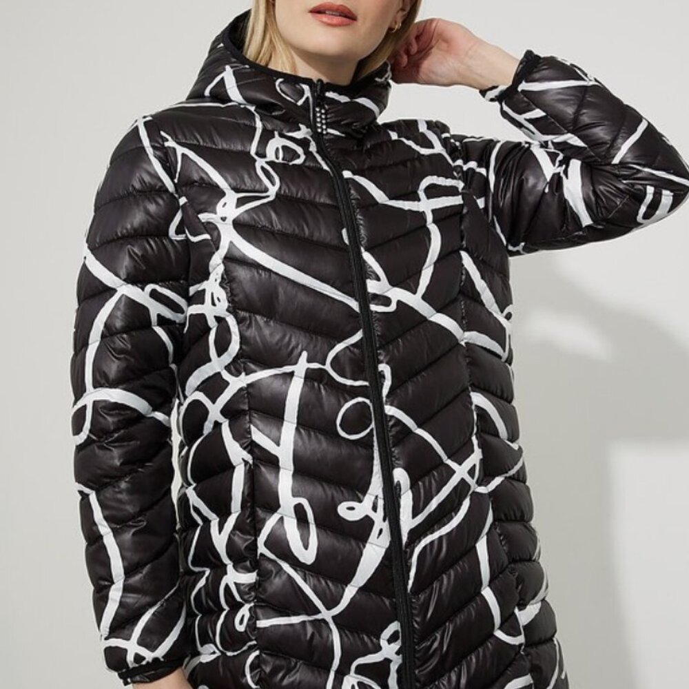 Joseph Ribkoff Abstract Puffer Style 223920 Size  M